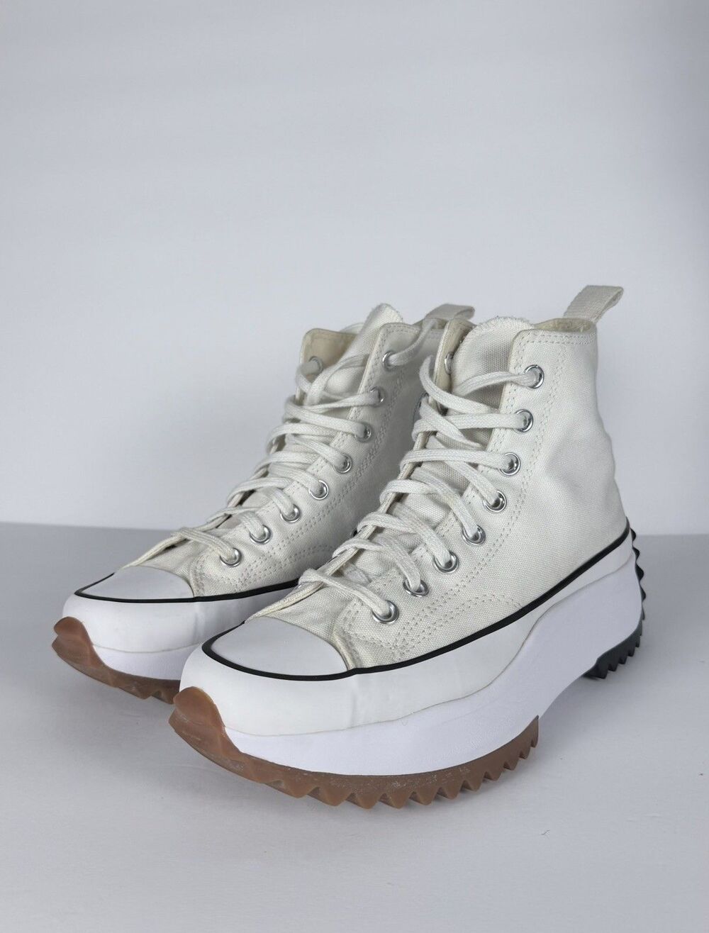 Converse Run Star Hike 166799C Unisex M7.5 W9 White Black Gum Platform